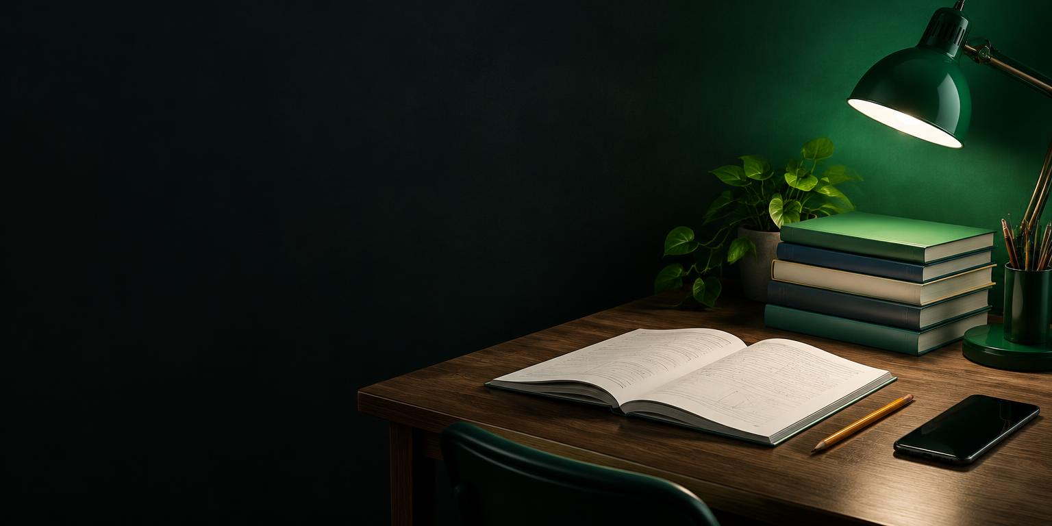 Mesa com livros e apostila aberta, o espaço de estudo de quem se prepara para a GCM
